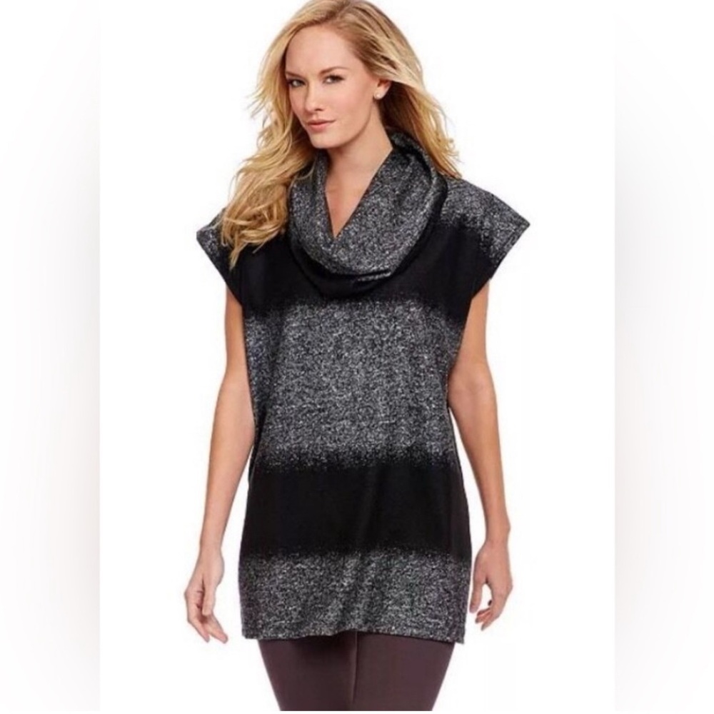 Bryn Walker Cowl Neck, Wool Blend, Crop Sleeve Sweater, Loose Fit, SZ  Large